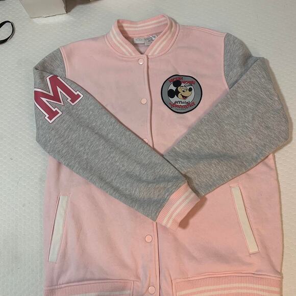 Disney Mickey Mouse Pink Varsity Letterman Jacket Size Large - Picture 3 of 8